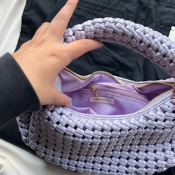 Anthropologie The Inez Knotted Faux Leather Bag 💜 - Picture 4 of 5